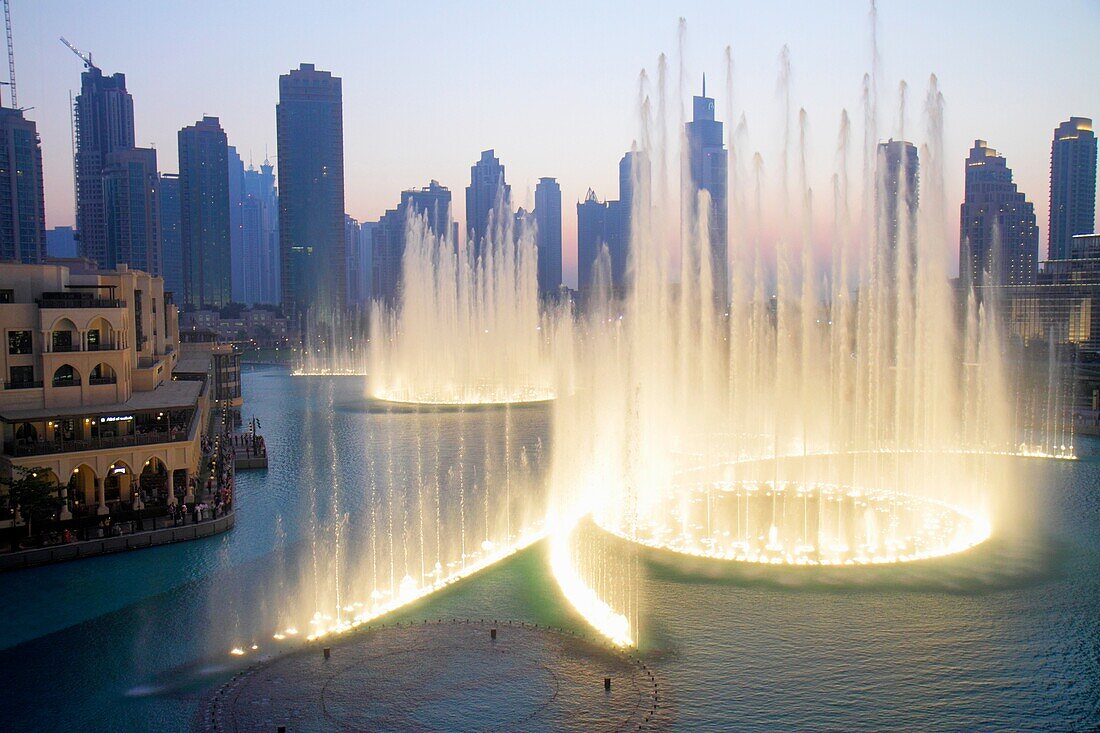 United Arab Emirates, U A E, UAE, Middle East, Dubai, Downtown Dubai, Burj Dubai, Dubai Mall, Burj Khalifa Lake, The Dubai Fountain, performance, The Residences West East Tower 1 2 3, skyscraper