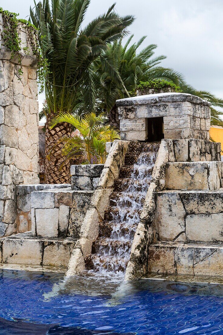 Mayan architecture at the cruise ship terminal Puerta Maya in Cozumel, Mexico