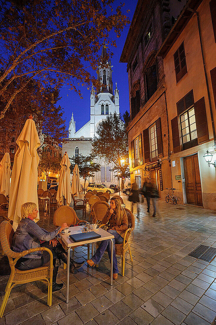 Gotische Kirche von Santa Eulalia, XIV-XIX, Plaza Santa Eulalia, Mallorca, Balearen, Spanien