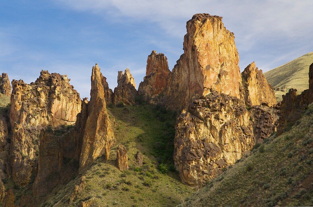 Volcanic spires of Leslie Gulch in the Owyhee Uplands of SE Oregon