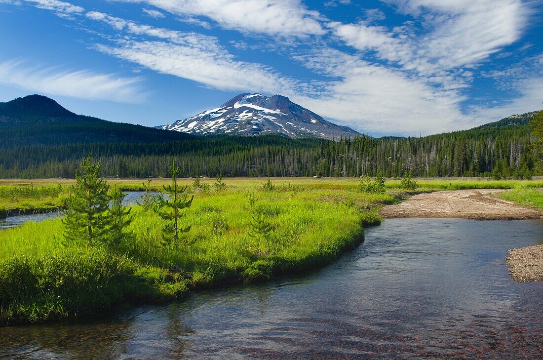 South Sister from Soda Creek Meadows, Deshutes National Forest, Oregon