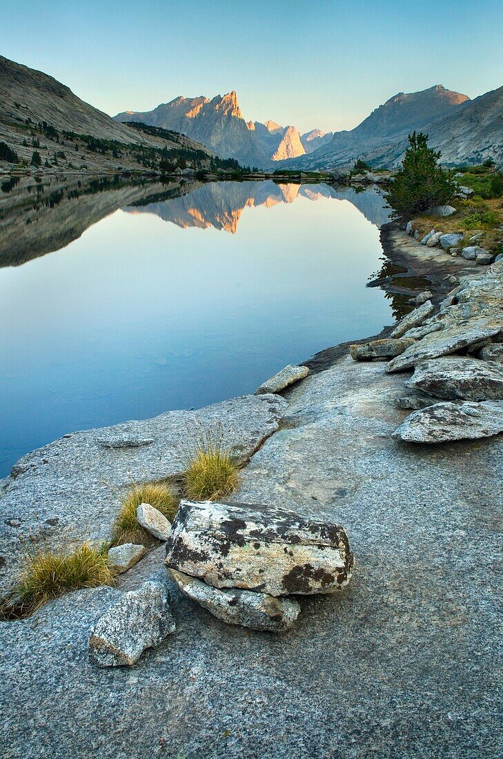 Sunrise over Deep Lake, Bridger Wilderness in the Wind River Range of the Wyoming Rocky Mountains