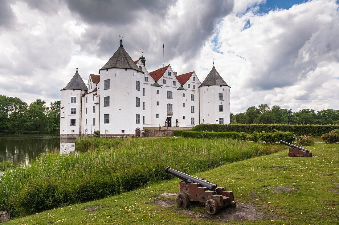 The picturesque Gluecksburg castle in Schleswig-Holstein, Germany, Europe