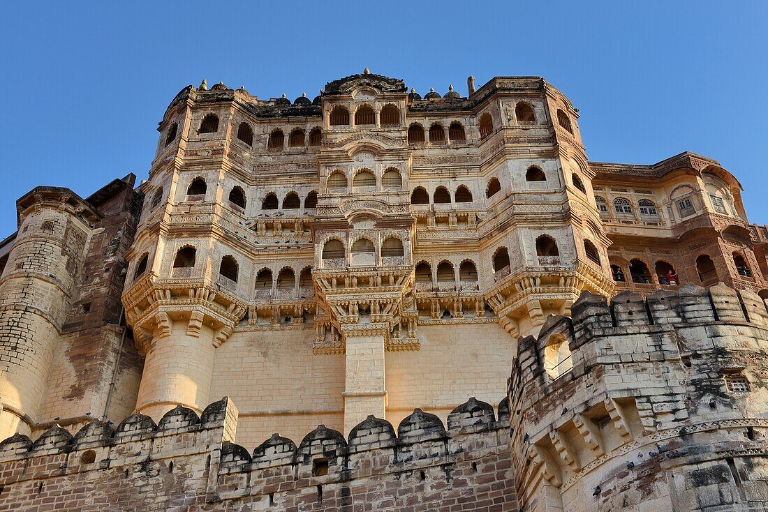India, Rajasthan, Jodhpur, Mehrangarh fort.