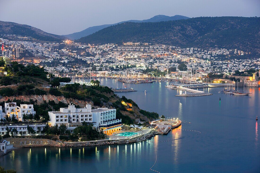 Bodrum harbour at night  Bodrum, Mugla province, Turkey