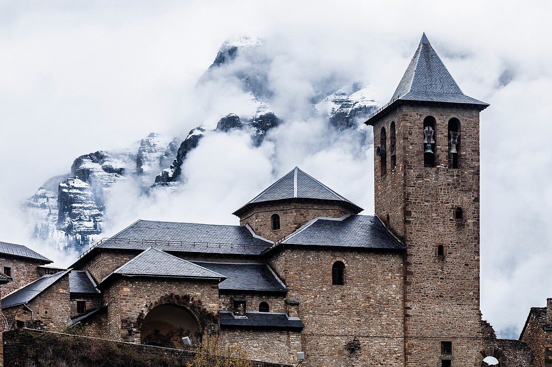 San Salvador church, Ordesa valley, Huesca, Aragon, Spain