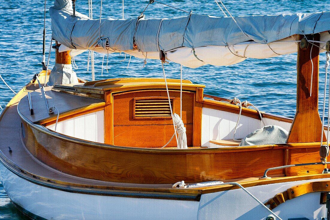 Wood sailboat detail