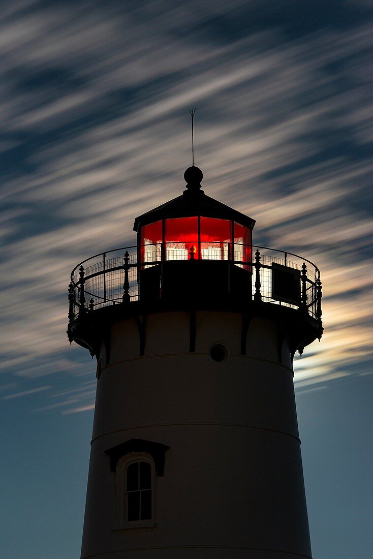 Moon lit Edgartown Lighthouse, Martha´s Vineyard, Massachusetts, USA