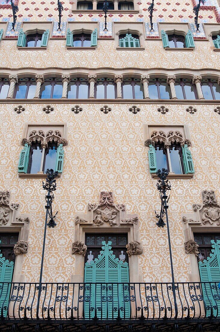 Facade of a building in Passeig de Gracia street, Barcelona, Catalunya Catalonia Cataluna, Spain, Europe