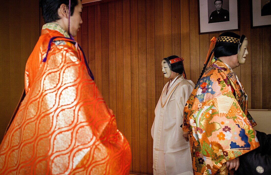 Actors of noh, moments before the show started National Noh Theatre,4-18-1, Sendagaya, Shibuya-ku, Tokyo