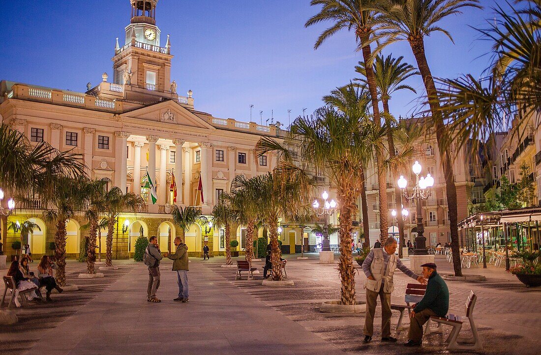 The Town hall in the San Juan de Dios square Cádiz, Andalusia, Spain