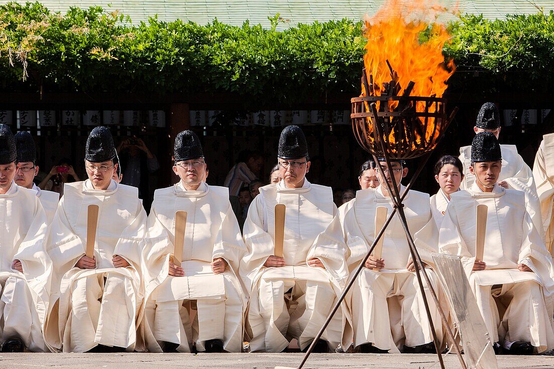 Sanno Oharai and Chinka-sai purification ceremony during Sanno Matsuri, in HieJinja shrine, Nagata-cho Tokyo city, Japan, Asia