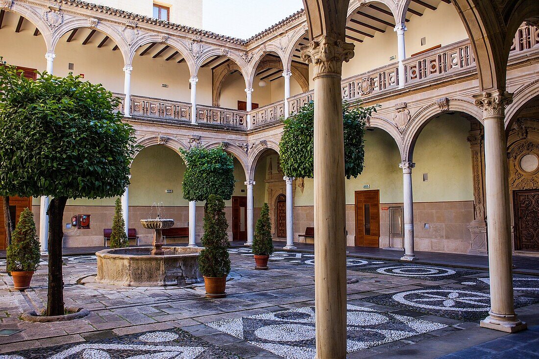 Courtyard of Palacio de Jabalquinto 16th century, Baeza  Jaén province, Andalusia, Spain