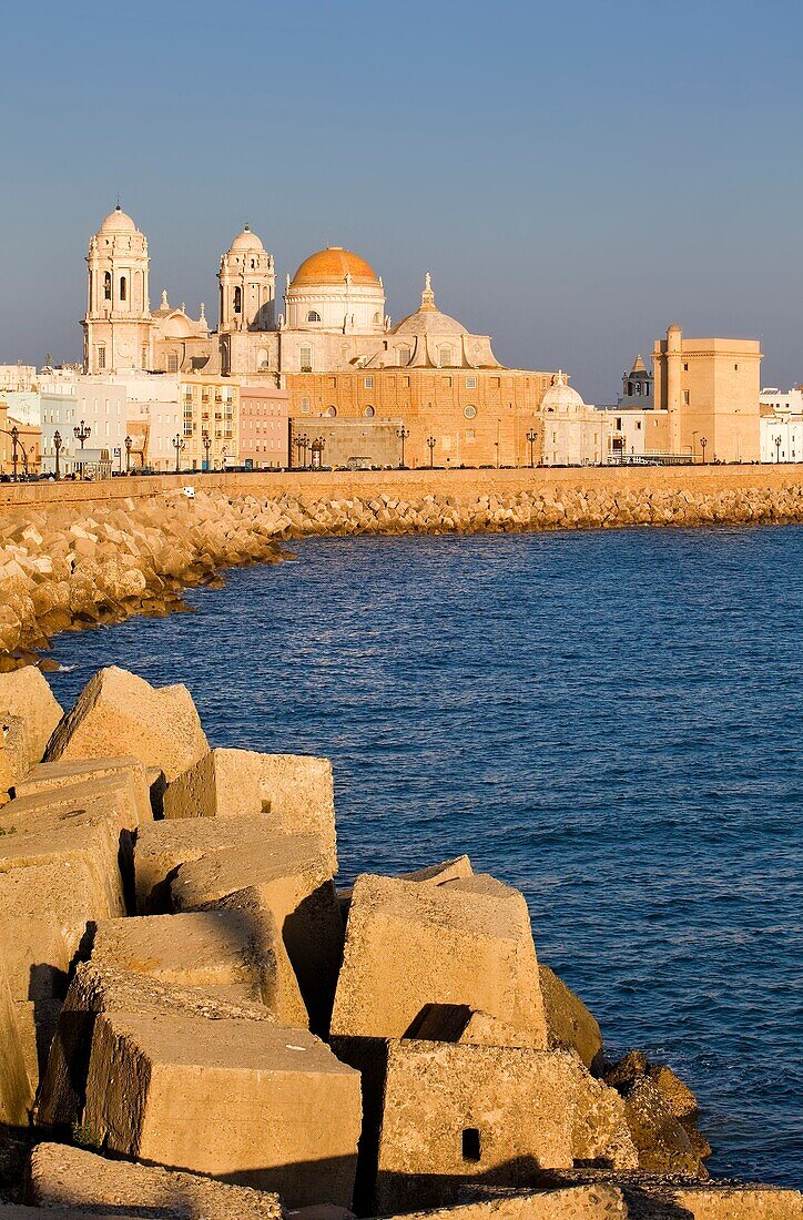 the cathedral and the levee in Campo del Sur  Cádiz, Andalusia, Spain