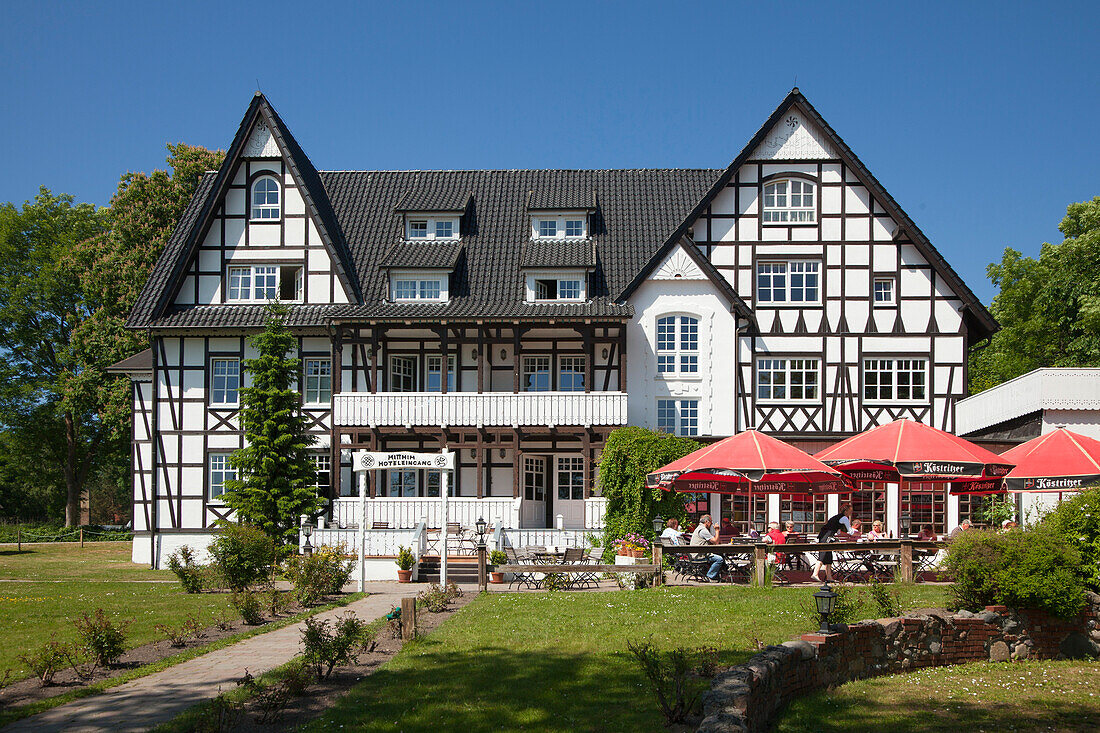 Hotel Hitthim, Kloster, Insel Hiddensee, Ostsee, Mecklenburg-Vorpommern, Deutschland