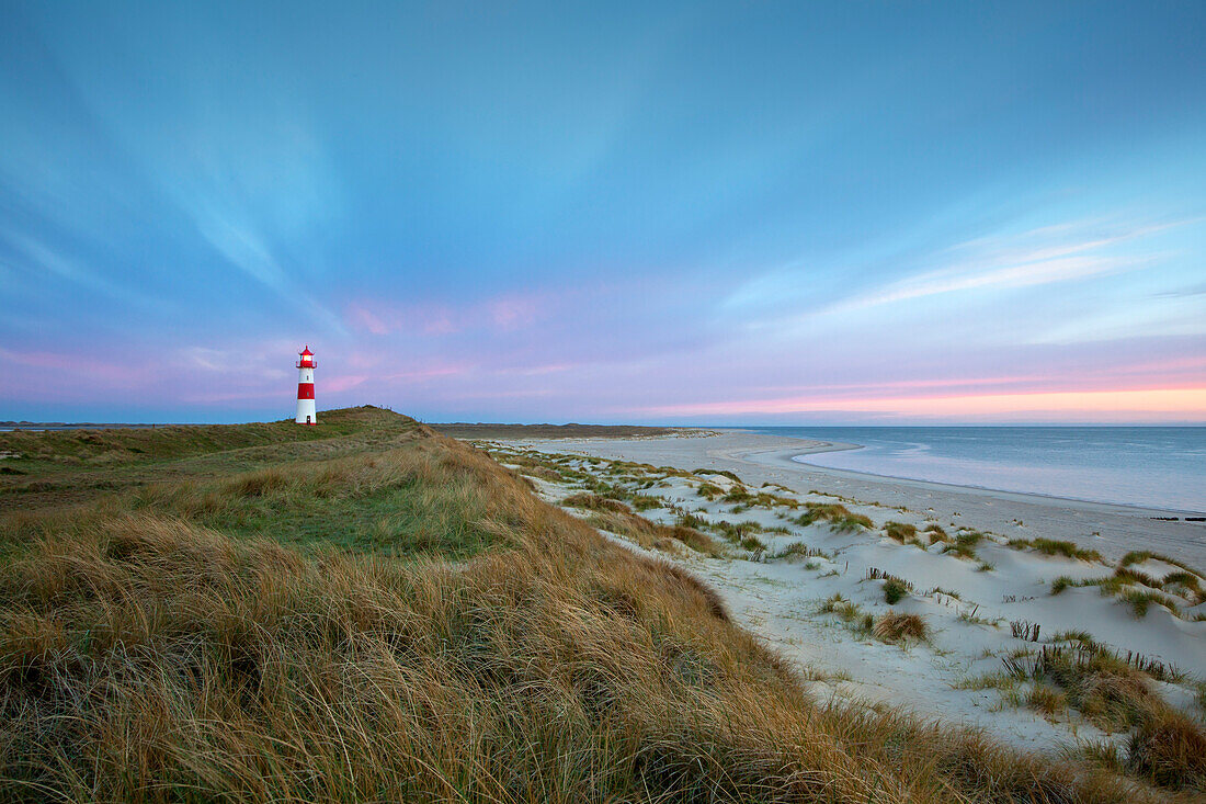 Leuchtturm List Ost, Halbinsel Ellenbogen, Insel Sylt, Nordsee, Nordfriesland, Schleswig-Holstein, Deutschland