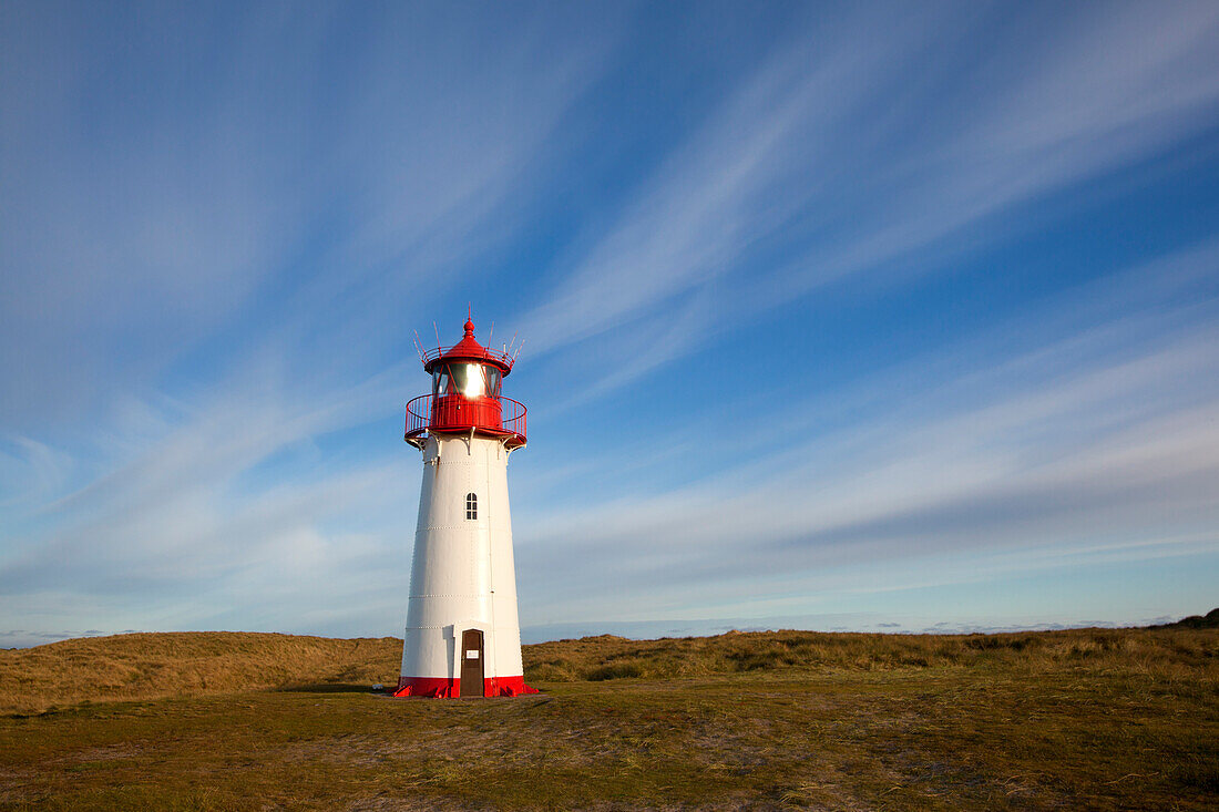 Leuchtturm List West, Halbinsel Ellenbogen, Insel Sylt, Nordsee, Nordfriesland, Schleswig-Holstein, Deutschland