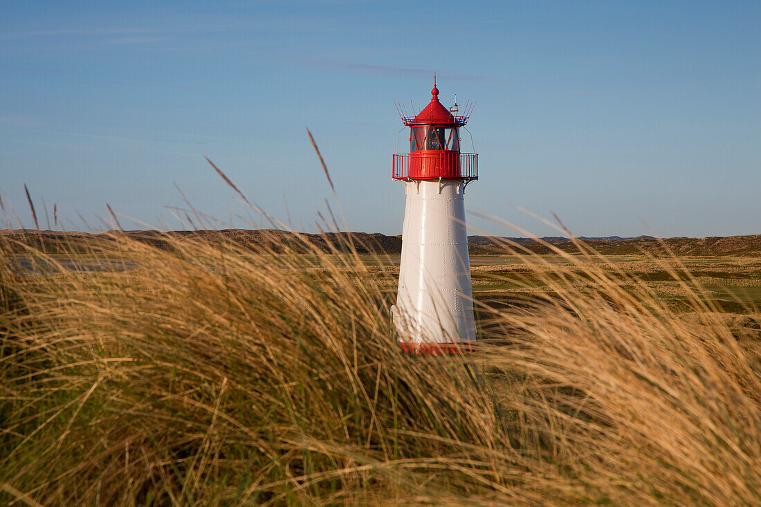 Leuchtturm List West, Halbinsel Ellenbogen, Insel Sylt, Nordsee, Nordfriesland, Schleswig-Holstein, Deutschland