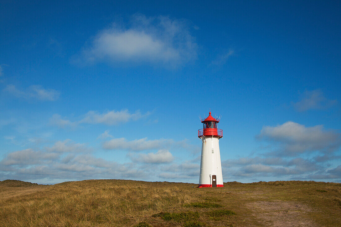 Leuchtturm List West, Halbinsel Ellenbogen, Insel Sylt, Nordsee, Nordfriesland, Schleswig-Holstein, Deutschland