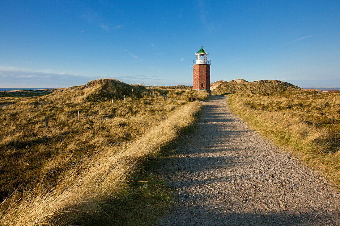 Old lighthouse Rotes Kliff, near Kampen, Sylt island, North Sea, North Friesland, Schleswig-Holstein, Germany