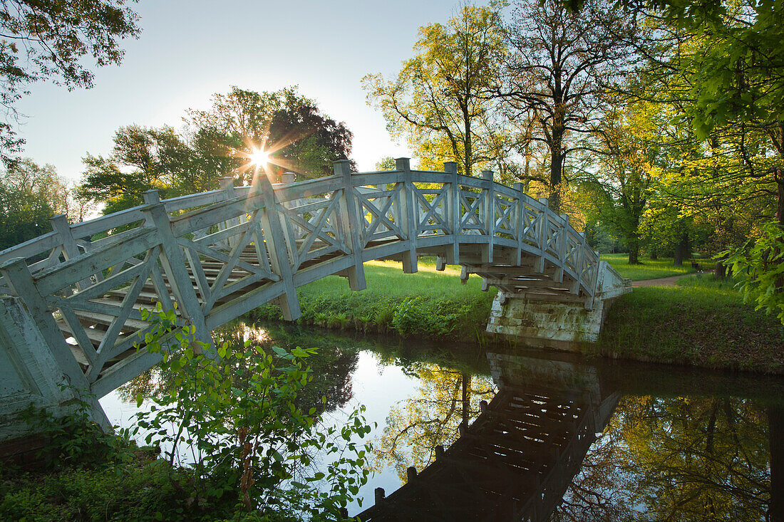 Weisse Brücke, Wörlitz, UNESCO Welterbe Gartenreich Dessau-Wörlitz, Sachsen-Anhalt, Deutschland