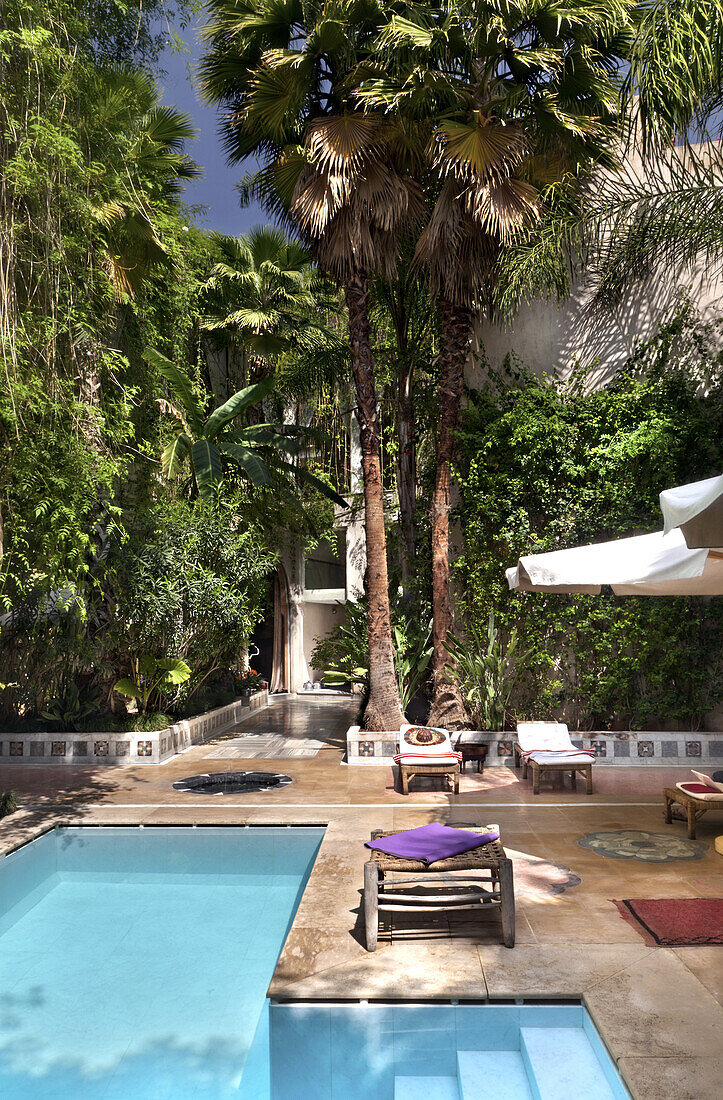 Pool und Terrasse, El Fenn, Marrakesch, Marokko