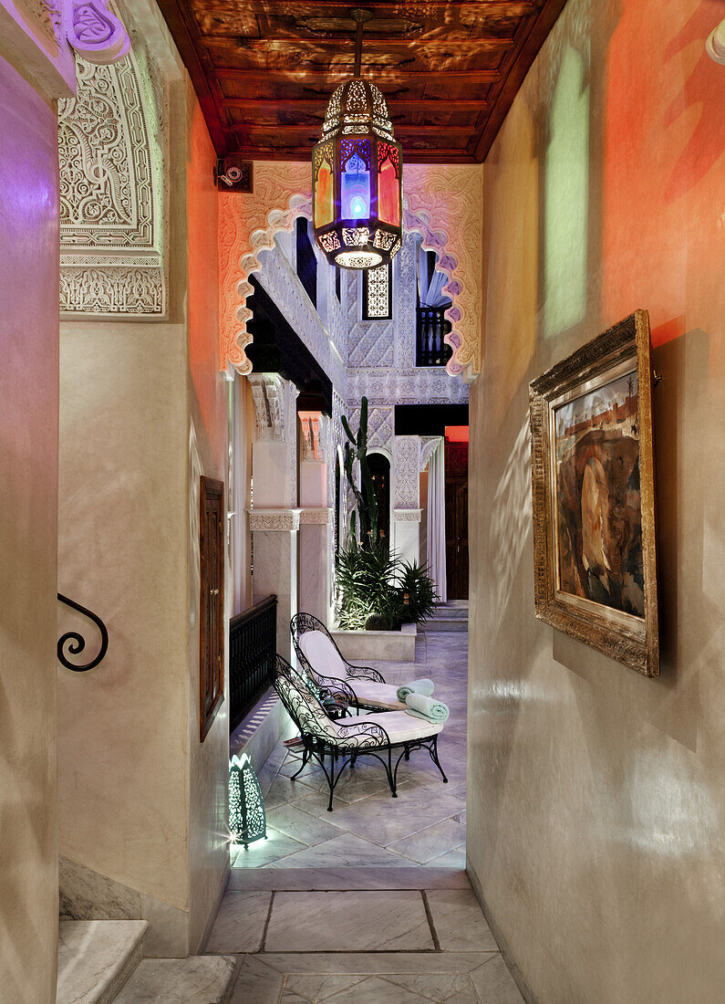 Einblick im Bahia Innenhof, La Sultana, Marrakesch, Marokko