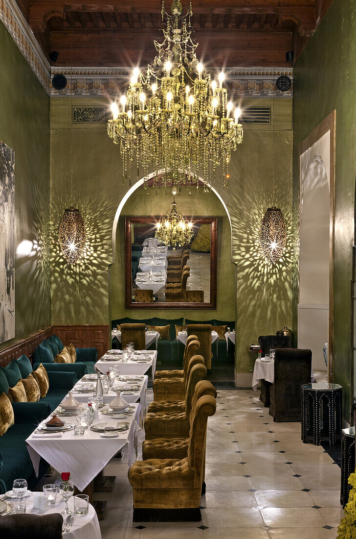 Dining room, Riad Lotus Privilege, Marrakech, Morocco