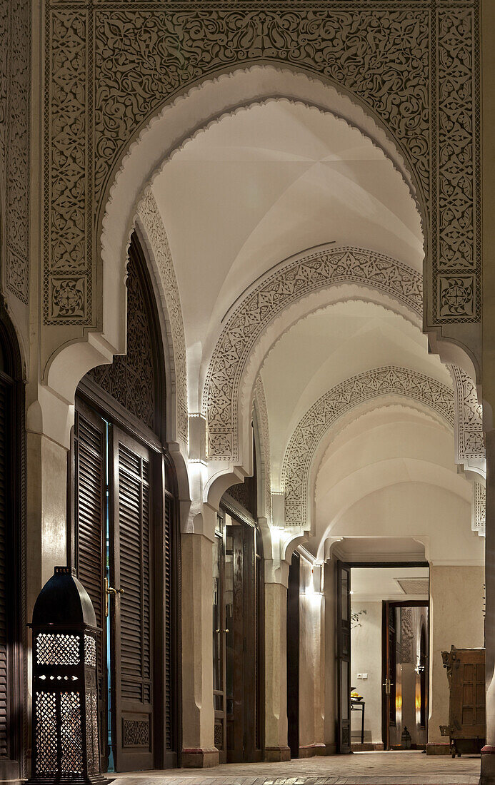 Arched passageway, Villa des Orangers, Marrakech, Morocco