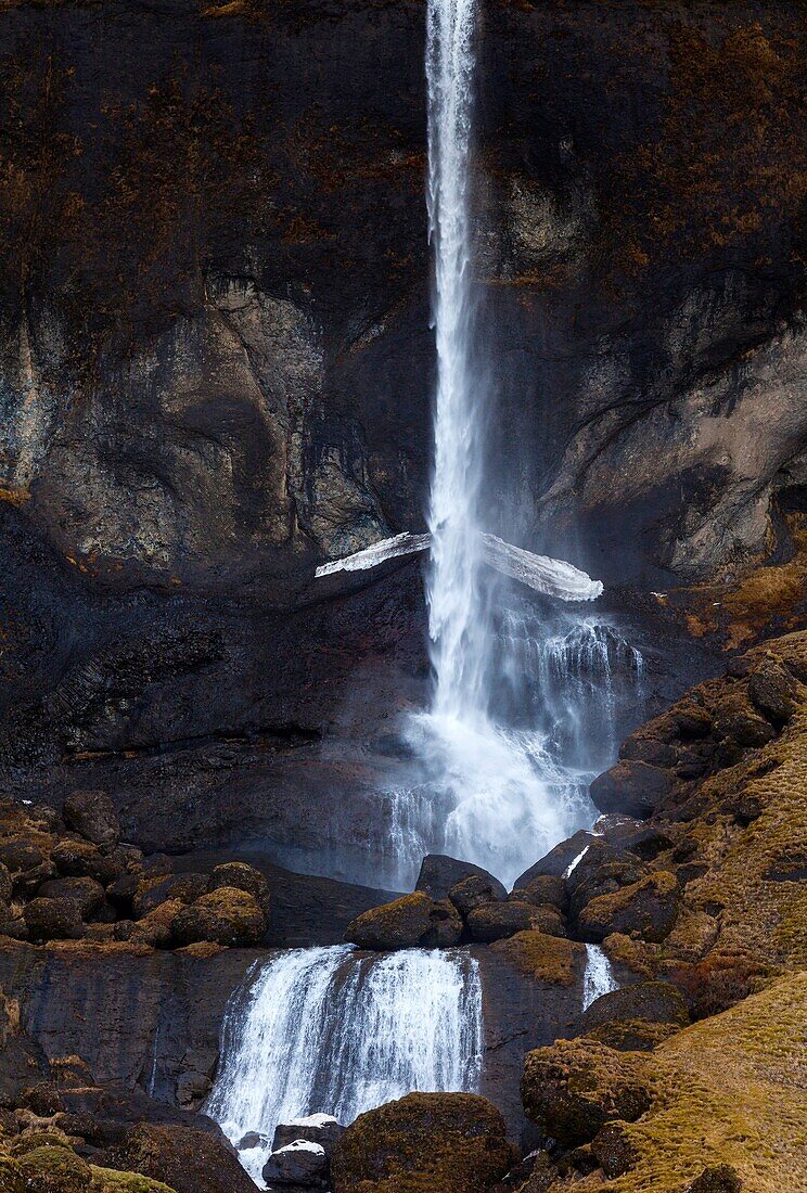 Waferfall, Southern Iceland, Iceland, Europe.