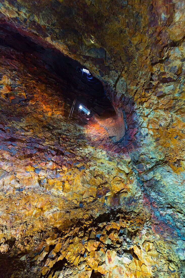 Inside the Thrihnukagigur volcano, Iceland, Europe.