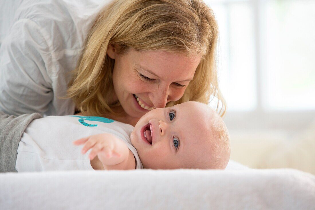 Mother with her baby son