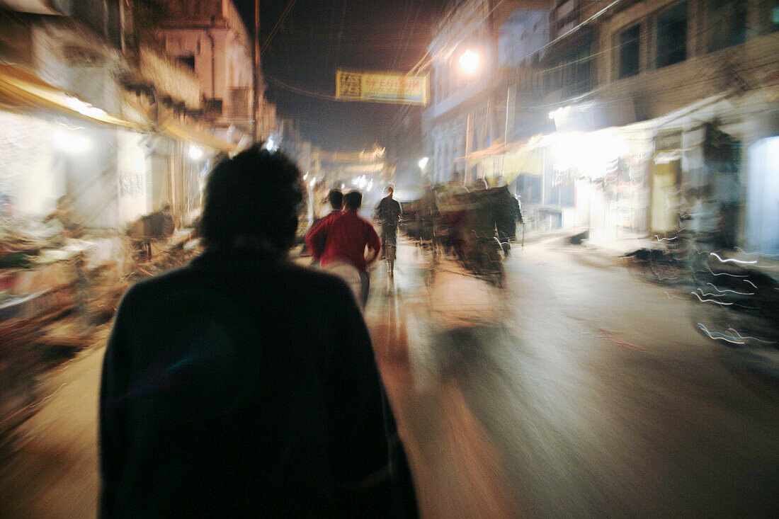 Street Scene at Night, Varanasi, India