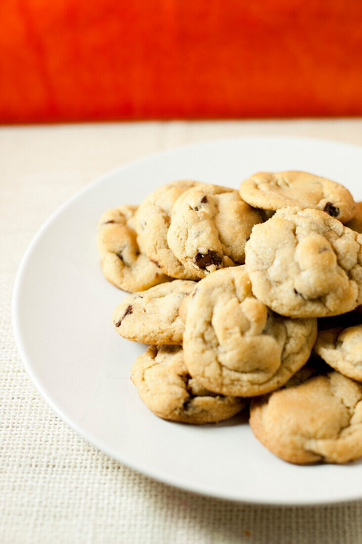 Chocolate Chip Cookies on Plate