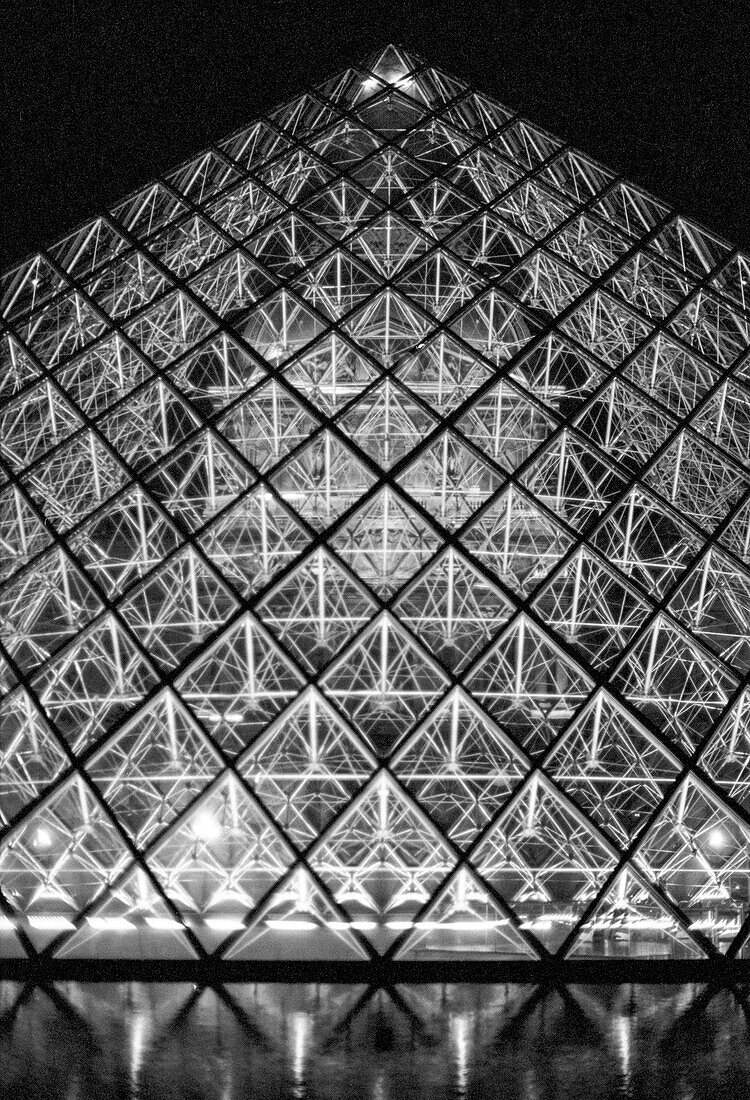 Pyramid at Night, Louvre, Museum, Paris, France