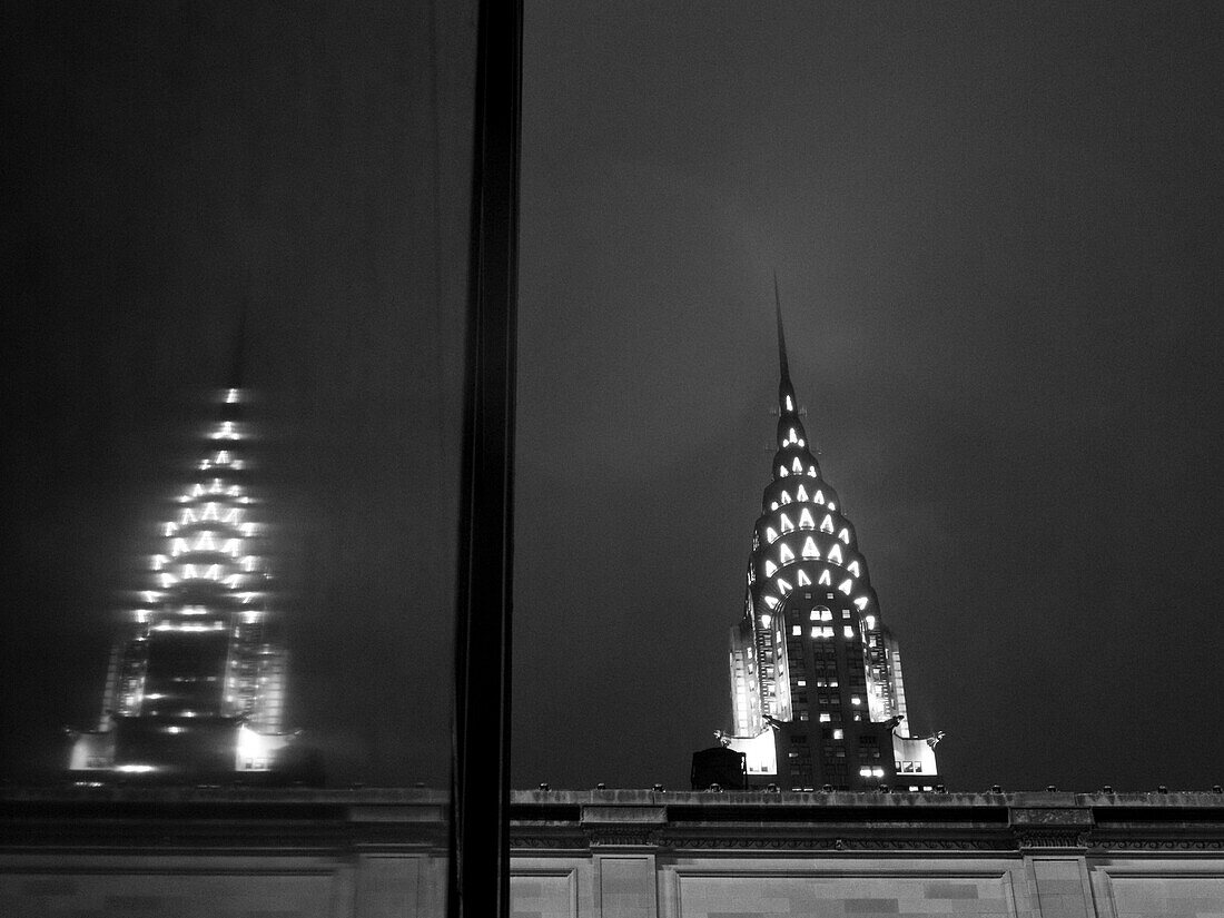 Chrysler Building and Reflection in Store Window, New York City, USA