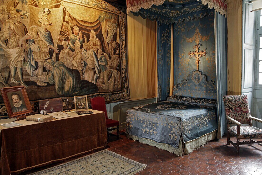 The Duc De Sully'S Bedroom, Chateau De Villebon, The Last Residence Of The Duc De Sully Who Died In 1641, Eure-Et-Loir (28), France