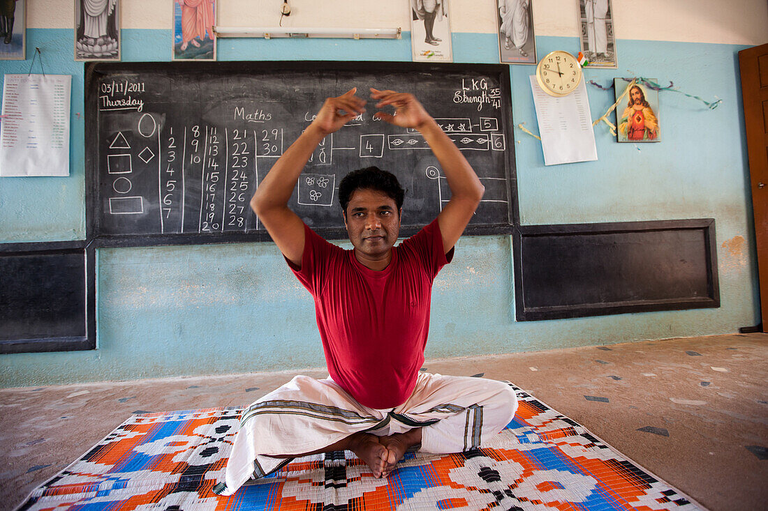Yoga Class, School In Nedungolam, Kerala, Southern India, Asia