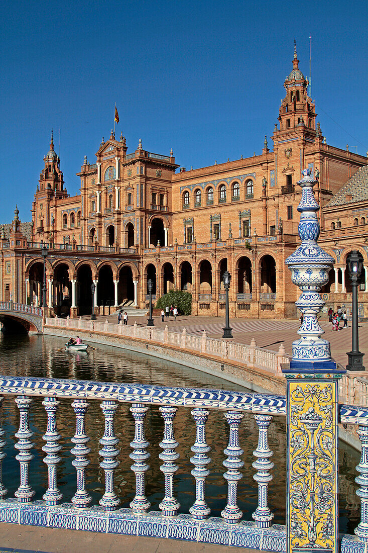Plaza De Espana, Spain Square, Ceramic Bridge, Seville, Andalusia, Spain