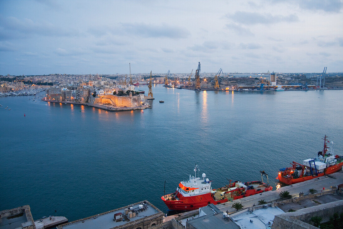 Vedette, As Seen From Valletta At Night, Senglea, Malta