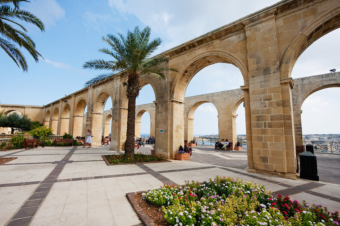 Arches In Upper Barrakka Gardens, Valletta, Malta