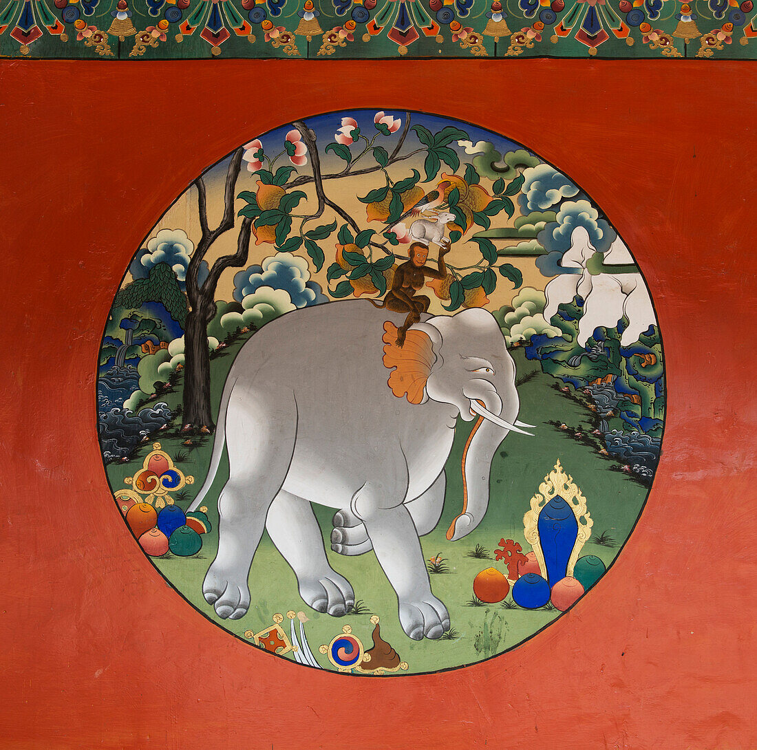 'China, Xizang, Wall painting; Lhasa, Drepung Monastery'