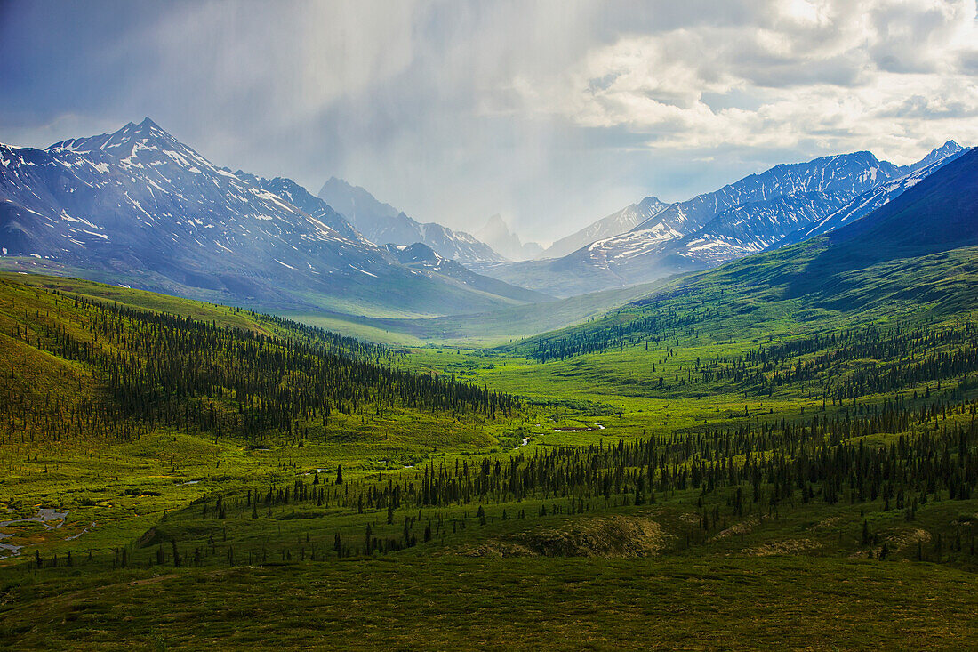'Storm Clouds Over The Klondike Valley In Tombstone Territorial Park Near The End Of Dempster Highway;Yukon Canada'