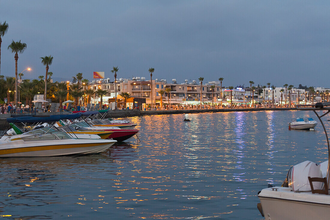 'Cyprus, Harbor At Dusk, Paphos'