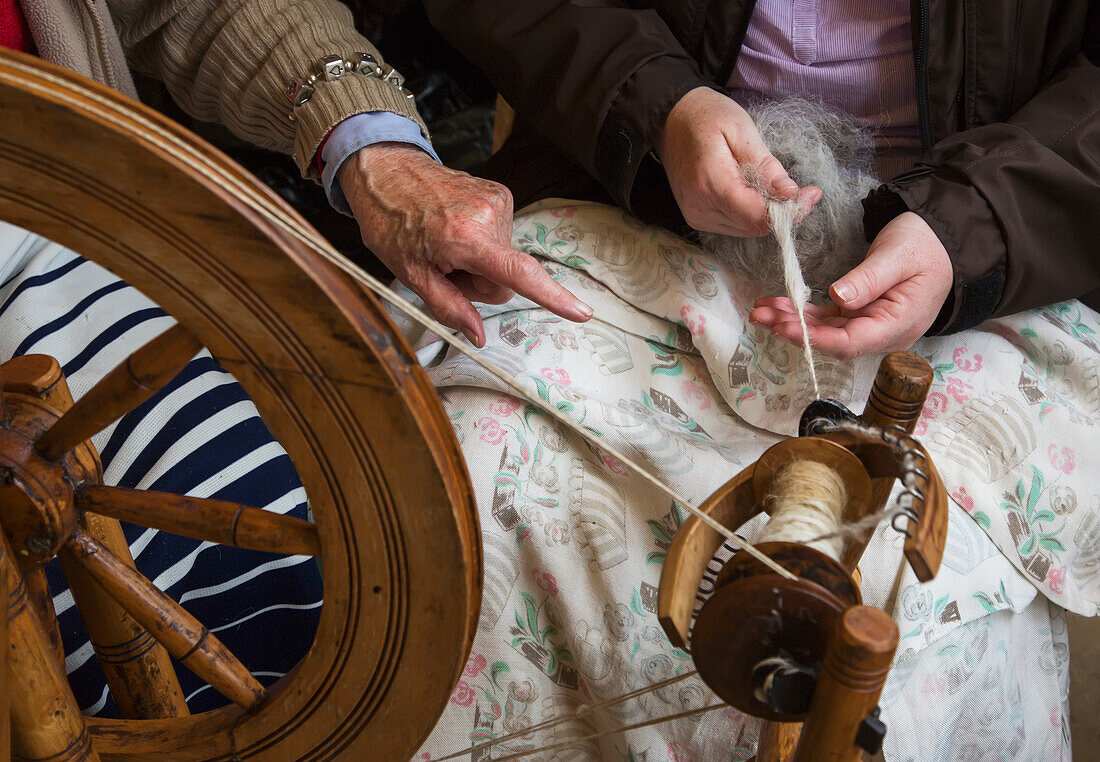 'Scotland, Highlands, Learning To Weave On Loom; Applecross Peninsula'