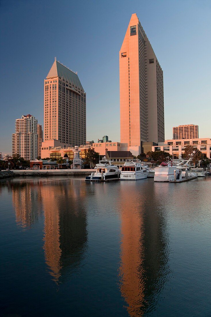 Marina and Manchester Grand Hyatt Hotel in San Diego, California, United States of America, USA