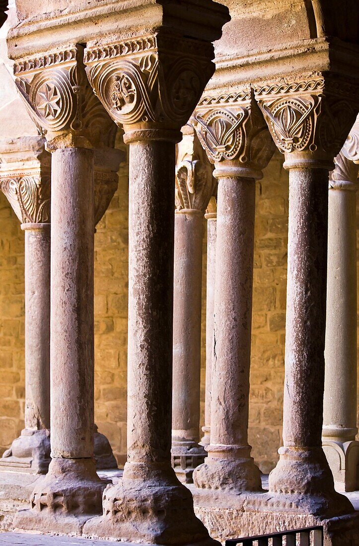 Romanesque cloister of the monastery of Santa Maria - L´Estany - Bages - Barcelona - Catalonia - Spain - Europe