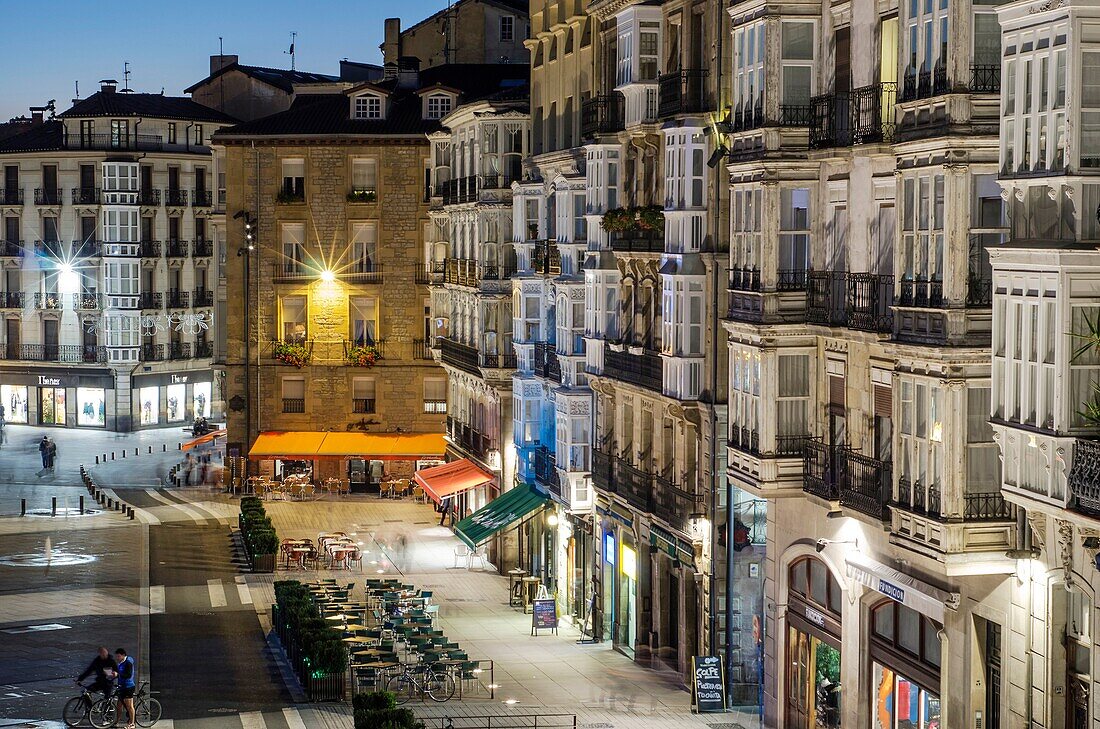 Virgen Blanca panoramic views on the nigth, Vitoria, Basque Country, Spain