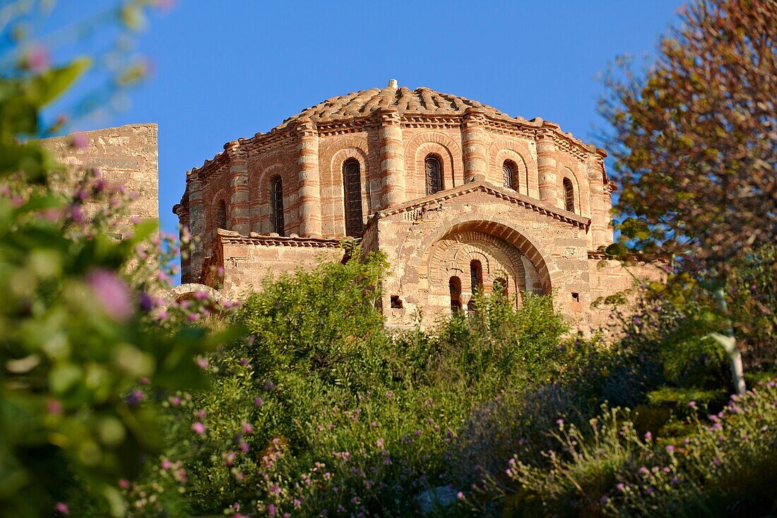 12th century Byzantine Orthodox Church of Hagia Sophia in the upper town ruins of Monemvasia           , Peloponnese, Greece