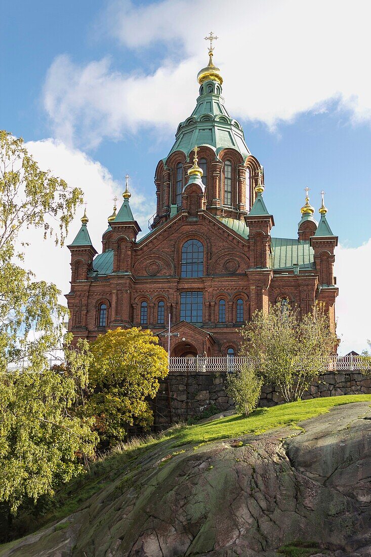 Uspensky Cathedral in a sunny day at Helsinki. Finland. Europe.
